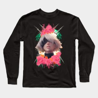 RobotGirl - Pink Roses Long Sleeve T-Shirt